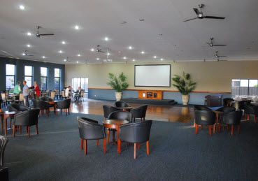 Inside the recreational centre, view of ballroom, function and general commune area