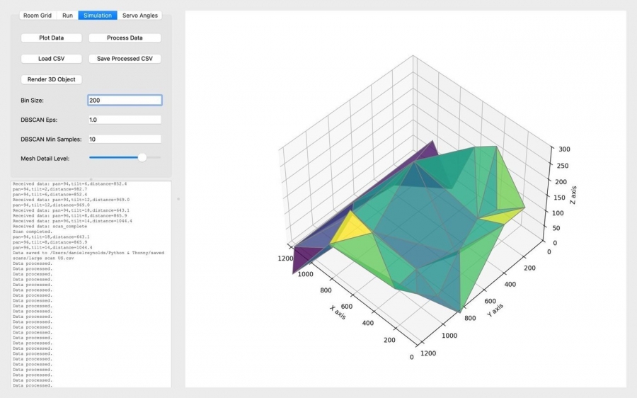 3D scanner surface-mesh output
